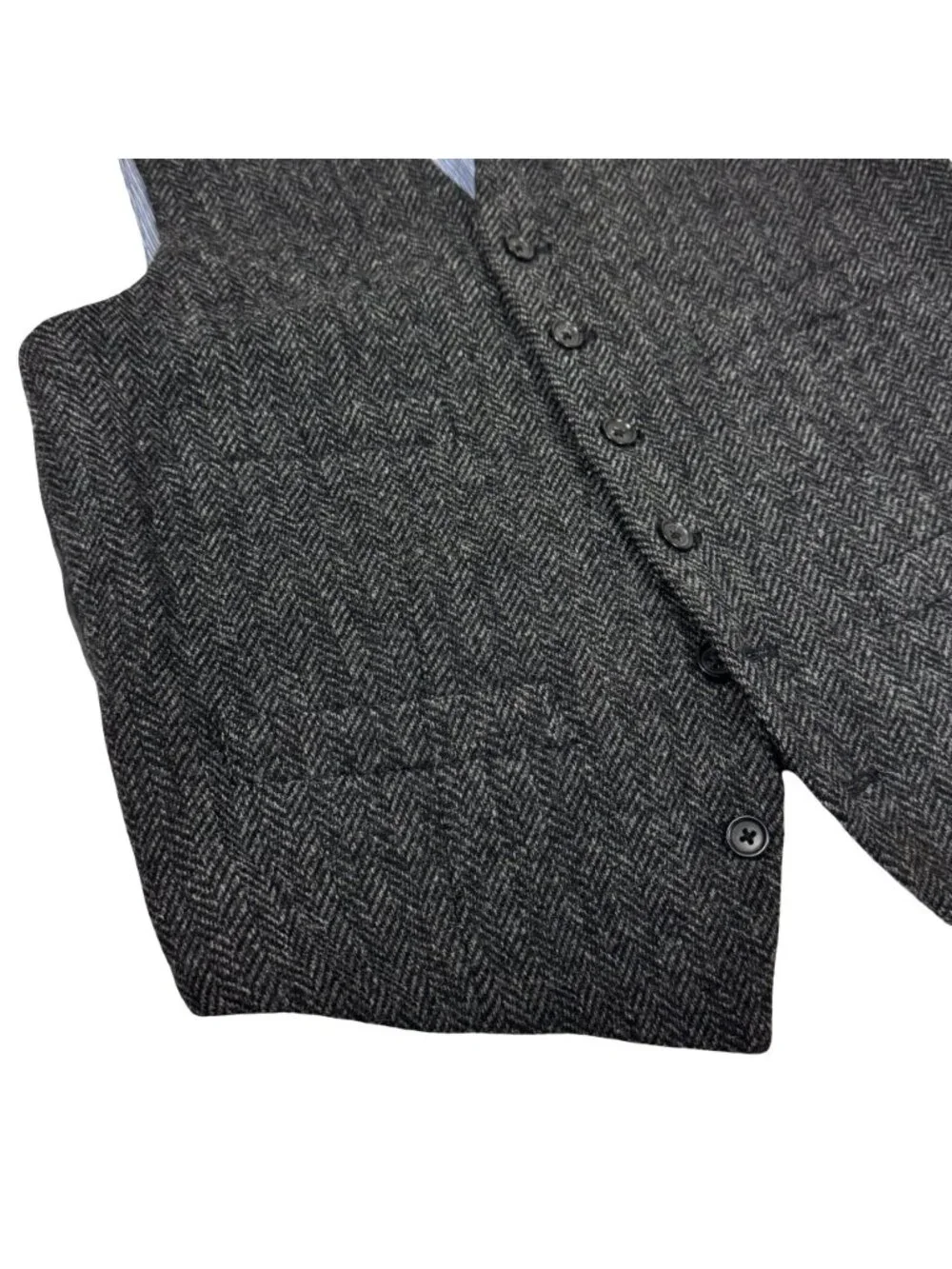 J Crew Moon Tweed Vest Waistcoat S Gray Herringbone Wool Heritage Old Money